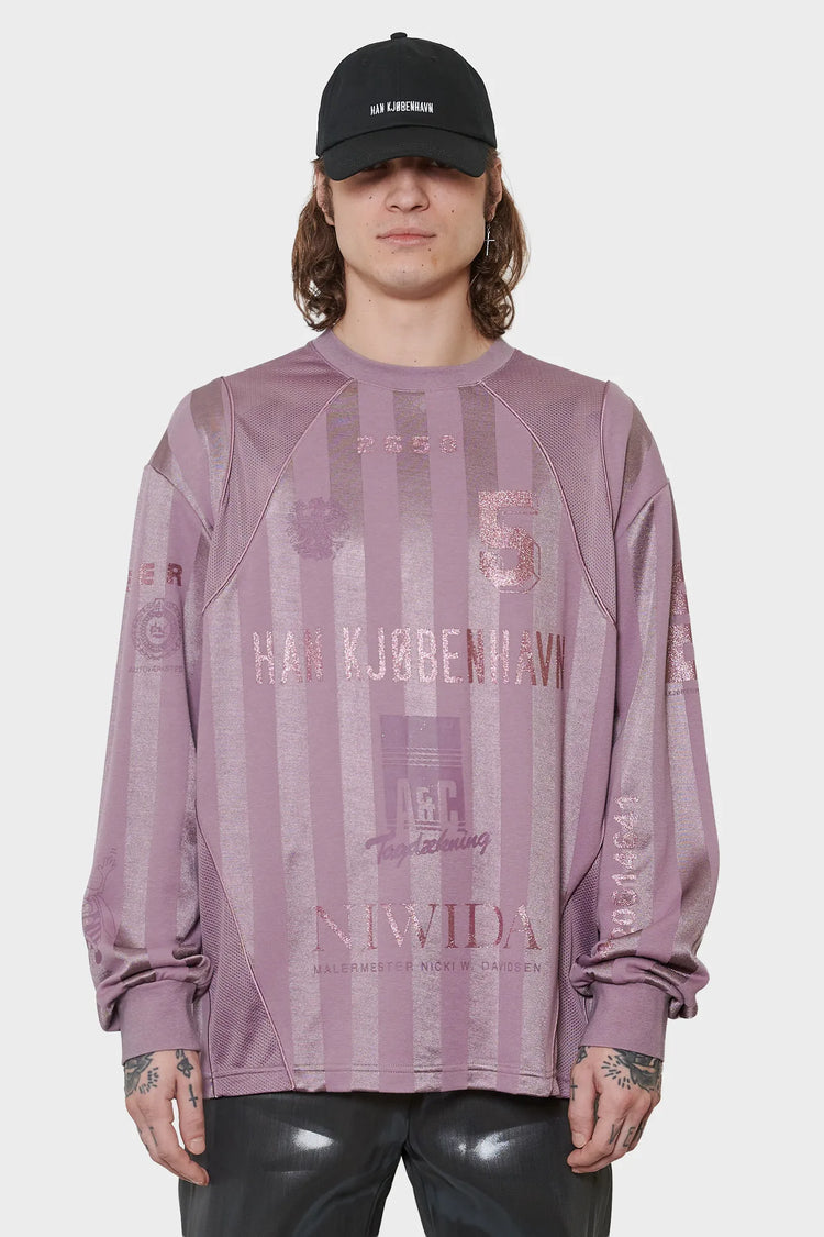 Longsleeve FOOTBALL MESH purpurowy
