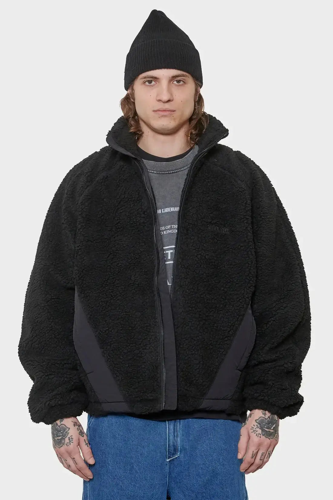 meskie#@Kurtka FLEECE JACKET AW25 czarna