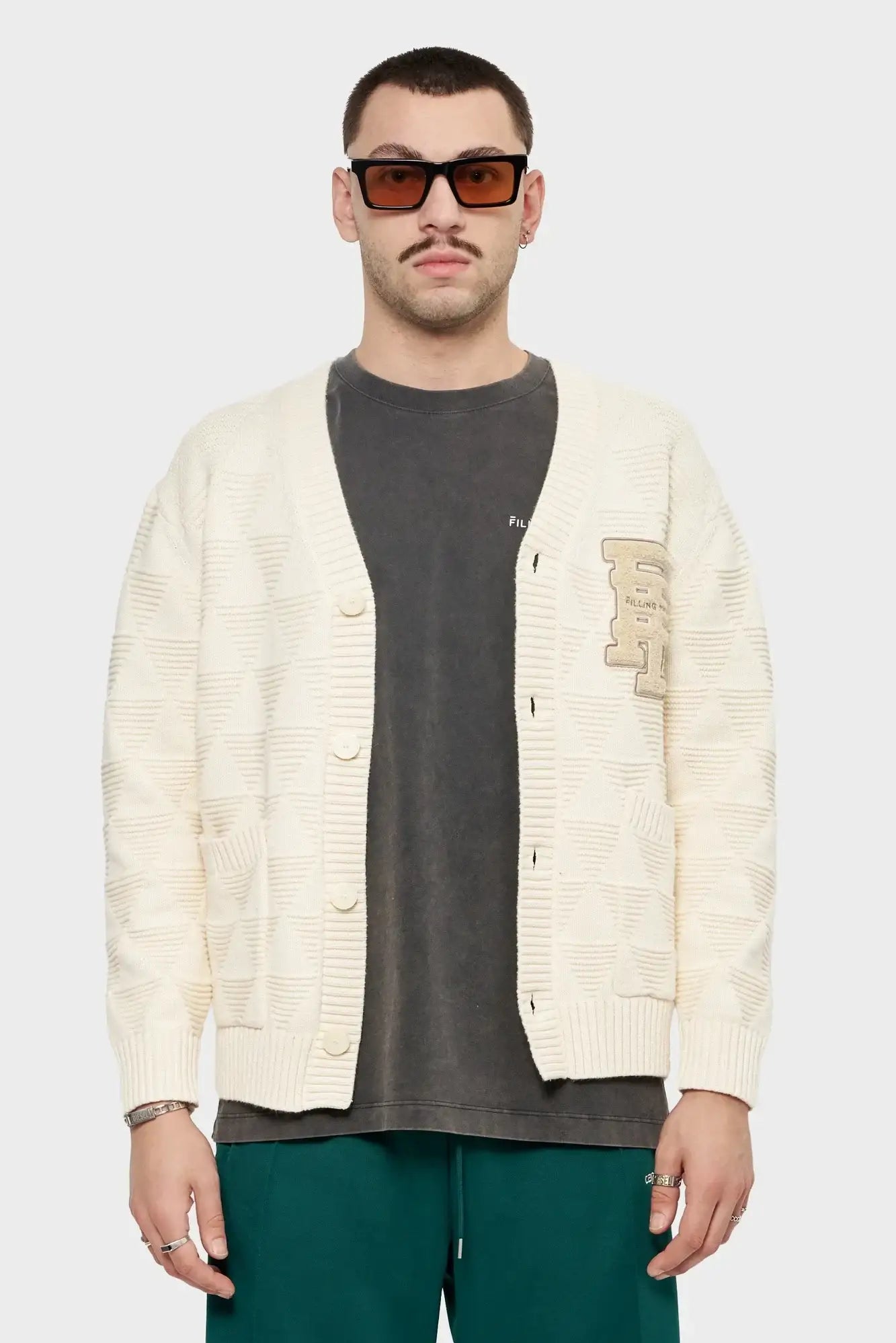 meskie#@Sweter VARSIRY CARDIGAN biały