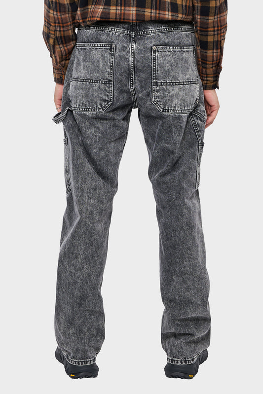 meskie#@Spodnie ACID WASH DENIM CARPENTER Czarne