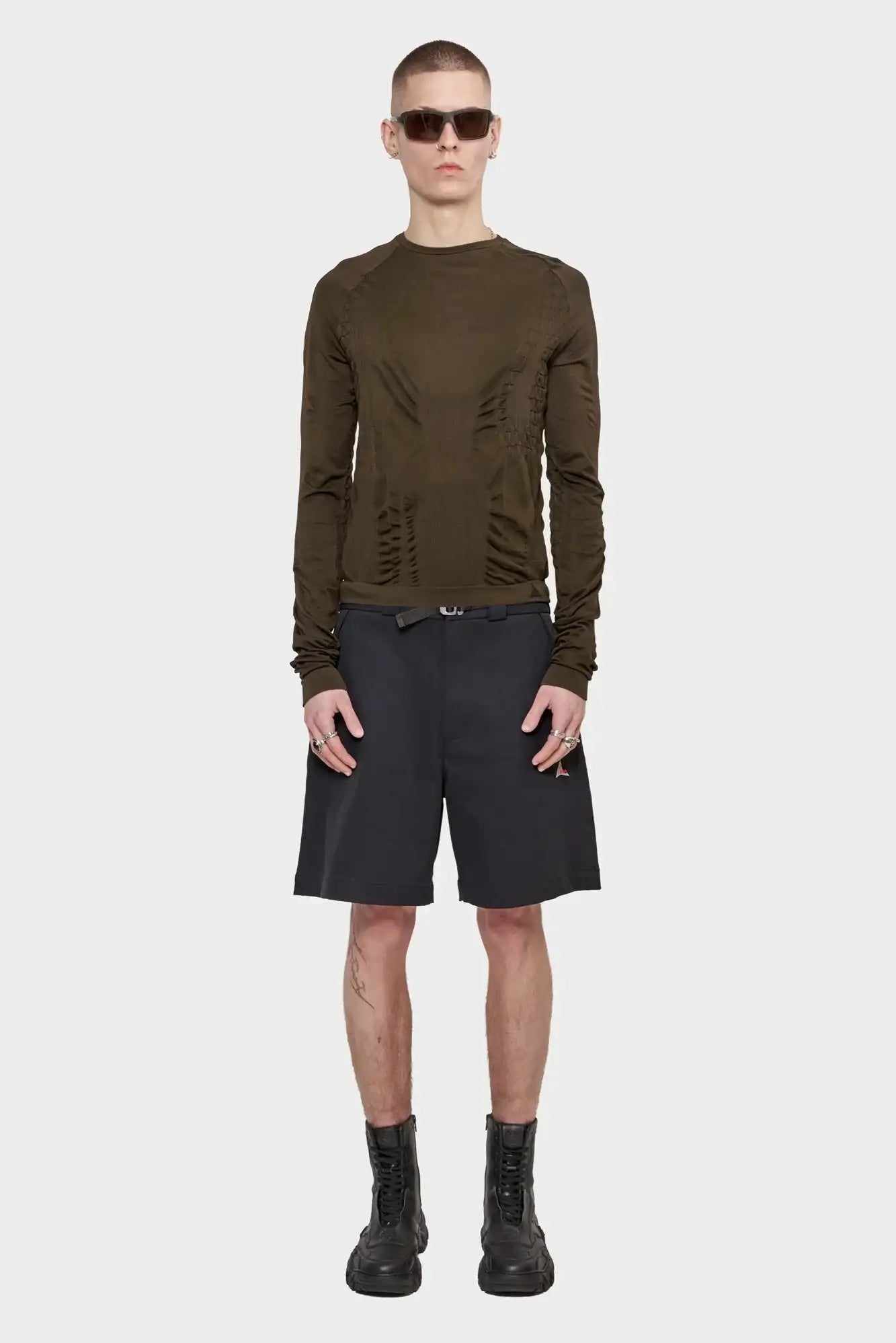 meskie#@Bluza 3D KNIT brązowa