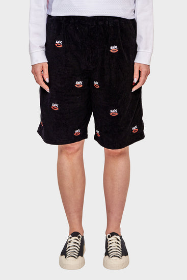 damskie#@Szorty SEX LOGO AOP EMBROIDERED czarne