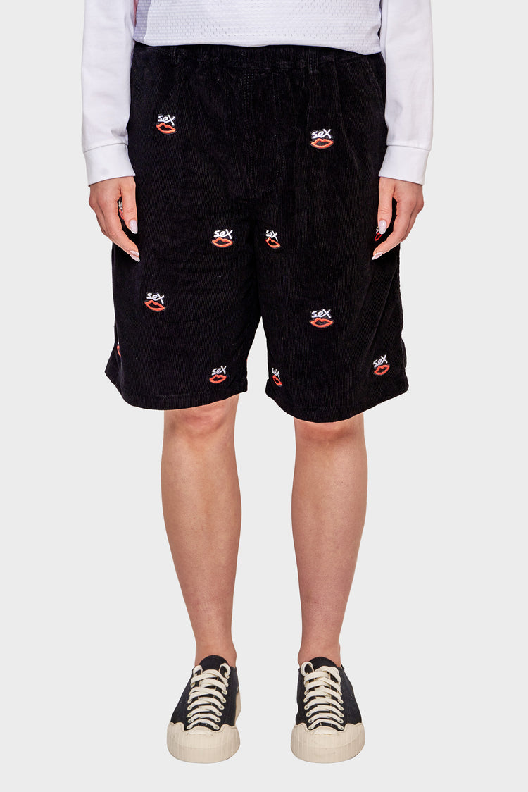 damskie#@Szorty SEX LOGO AOP EMBROIDERED czarne