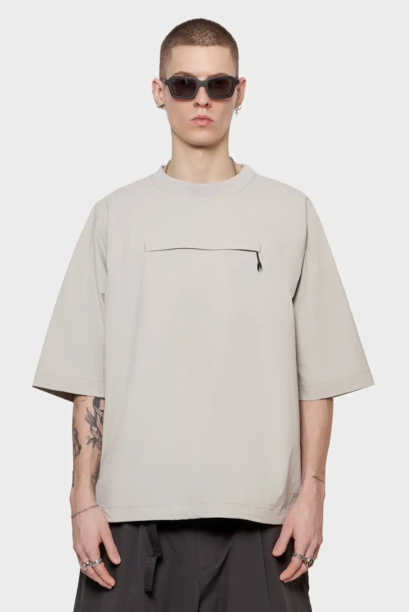 WOVEN T-SHIRT gray