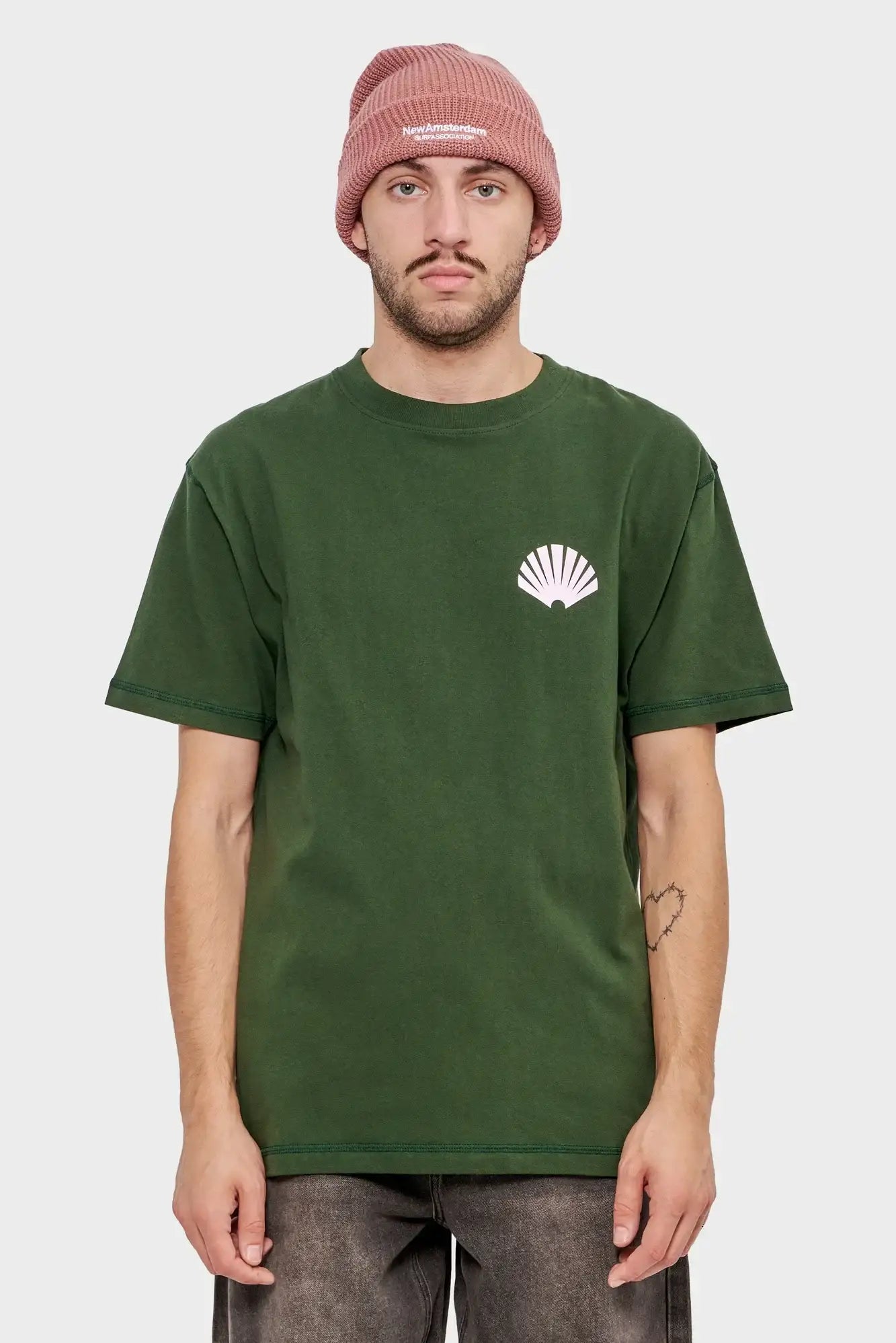meskie#@Koszulka LOGO TEE KOMBU zielona