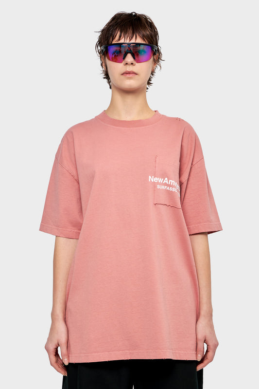 damskie#@Koszulka THROW POCKET TEE różowa