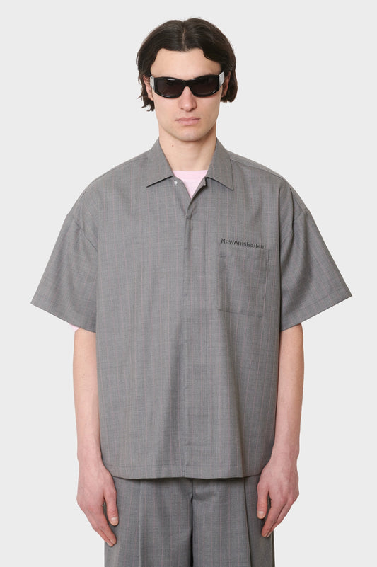 meskie#@Koszula WIJK SHIRT WOOL szara