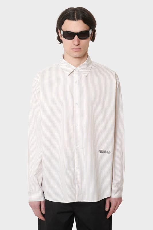 meskie#@Koszula BEACH SHIRT biało-brążowa