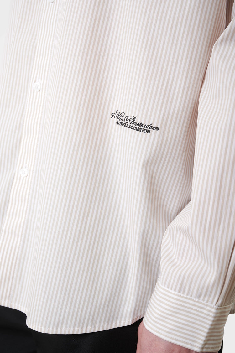 Koszula BEACH SHIRT biało-brążowa