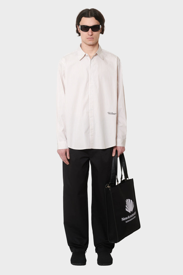 meskie#@Koszula BEACH SHIRT biało-brążowa