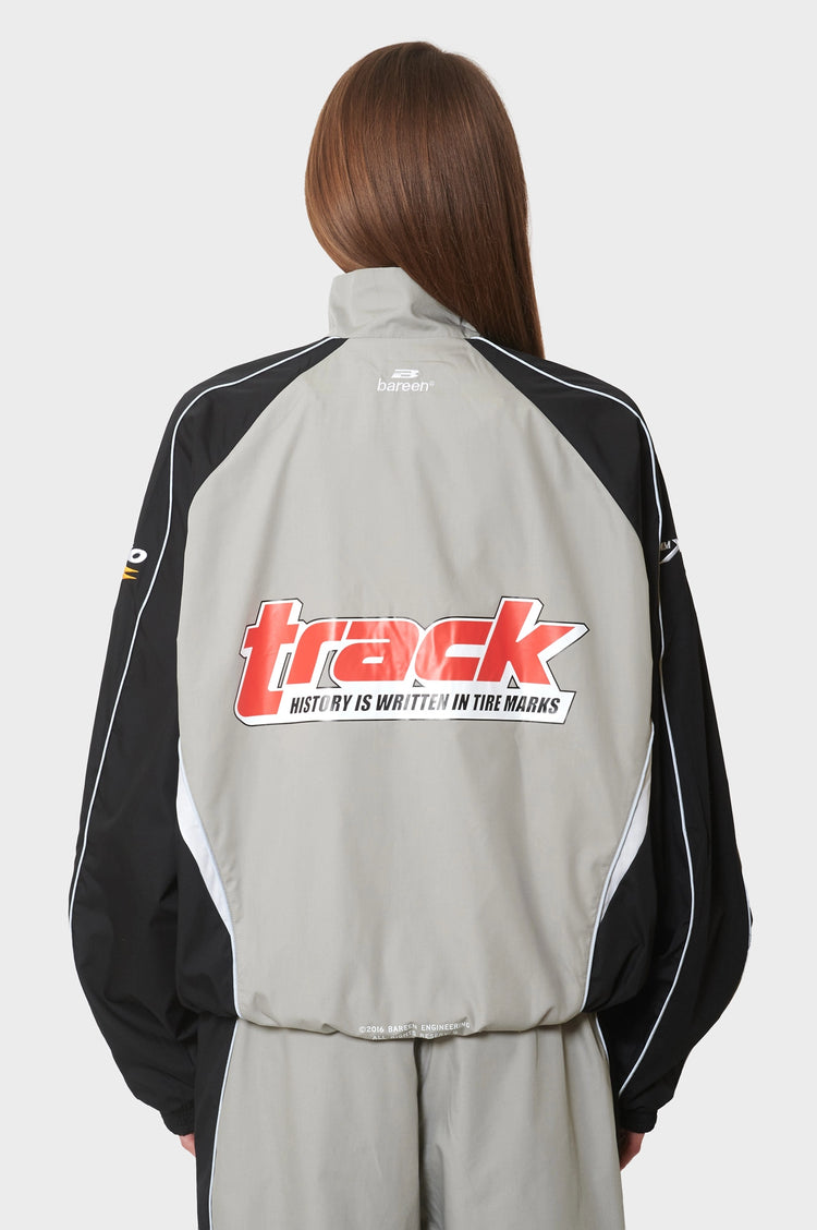 damskie#@Kurtka OVERSIZE TRACK JACKET szara