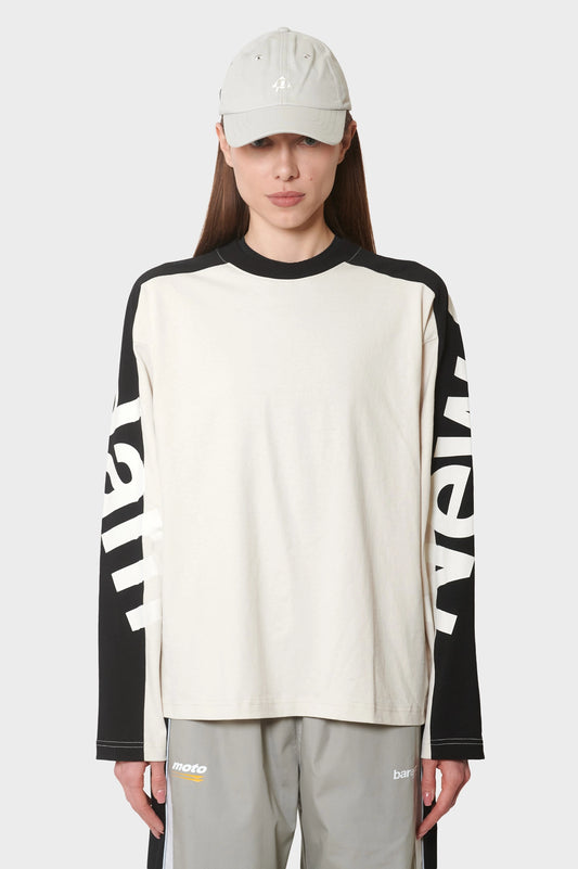 damskie#@Longsleeve NAME LONGSLEEVE piaskowo-czarny