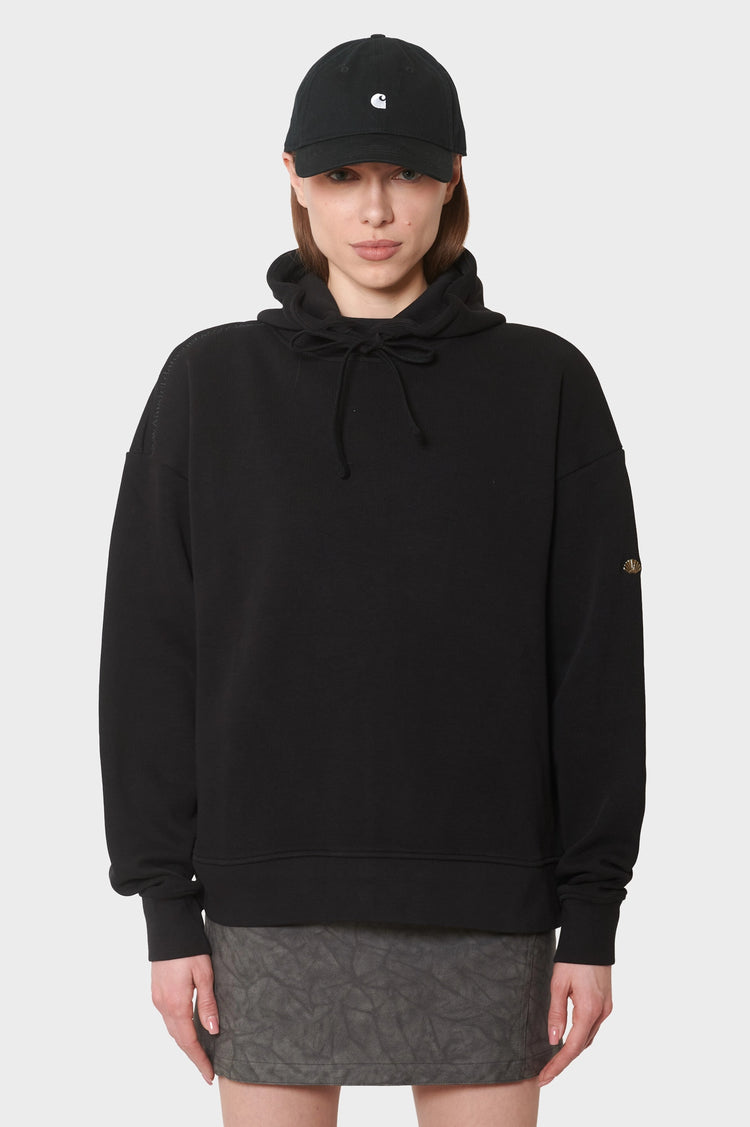 damskie#@Bluza PLATE HOODIE czarna