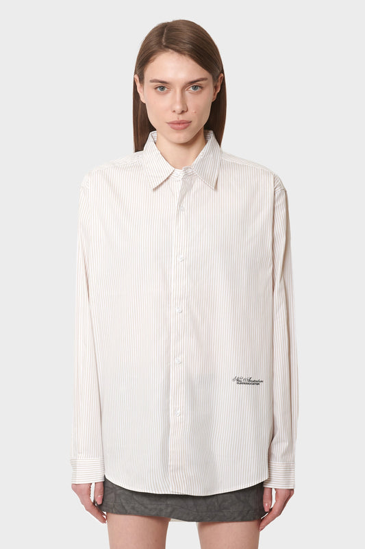 damskie#@Koszula BEACH SHIRT biało-brążowa