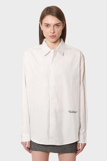 damskie#@Koszula BEACH SHIRT biało-brążowa