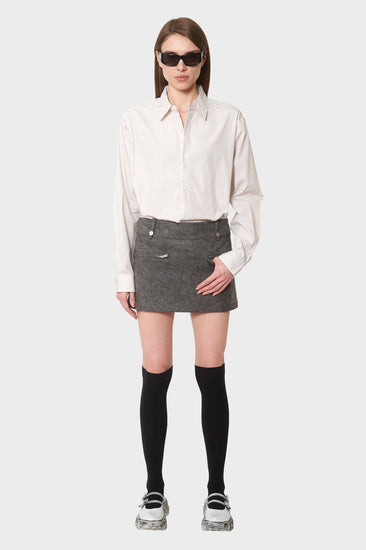 damskie#@Koszula BEACH SHIRT biało-brążowa