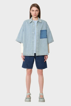 Koszula LYOCELL SHORT SLEEVES niebieska