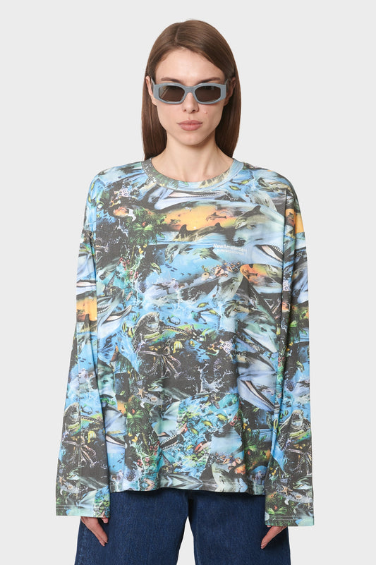 damskie#@Longsleeve DOLPHIN printowy