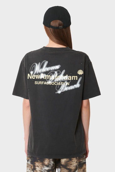 damskie#@Koszulka WELCOME TO PALMBEACH czarna