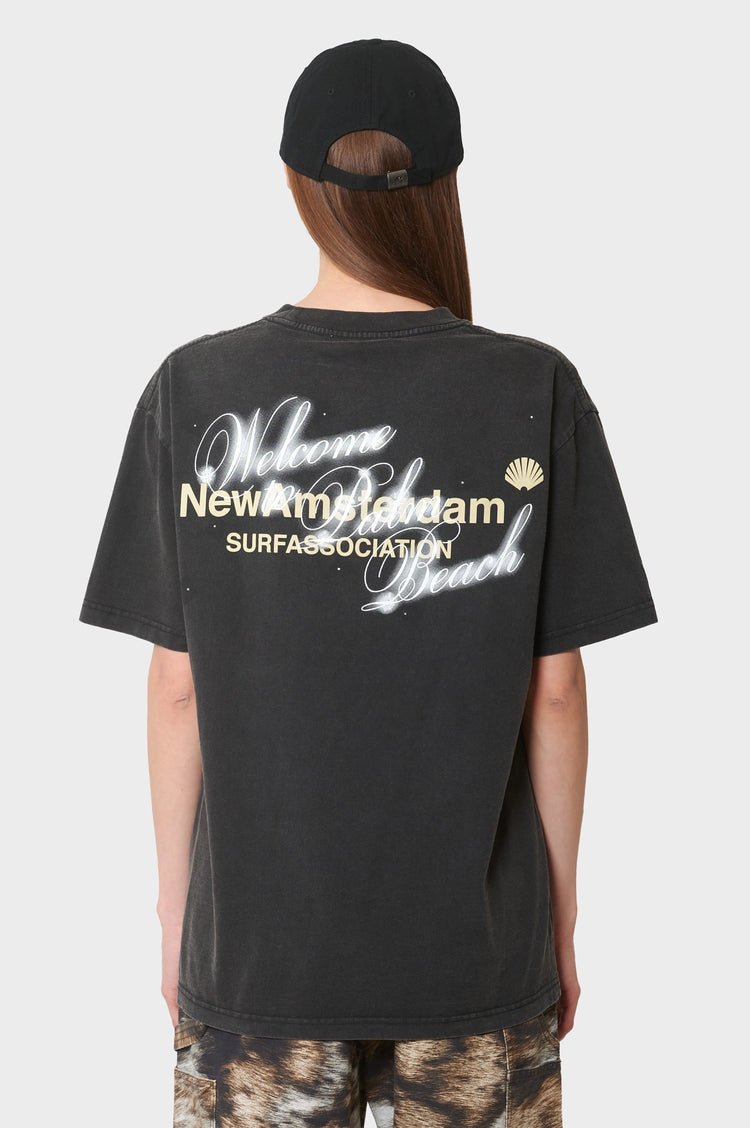 damskie#@Koszulka WELCOME TO PALMBEACH czarna