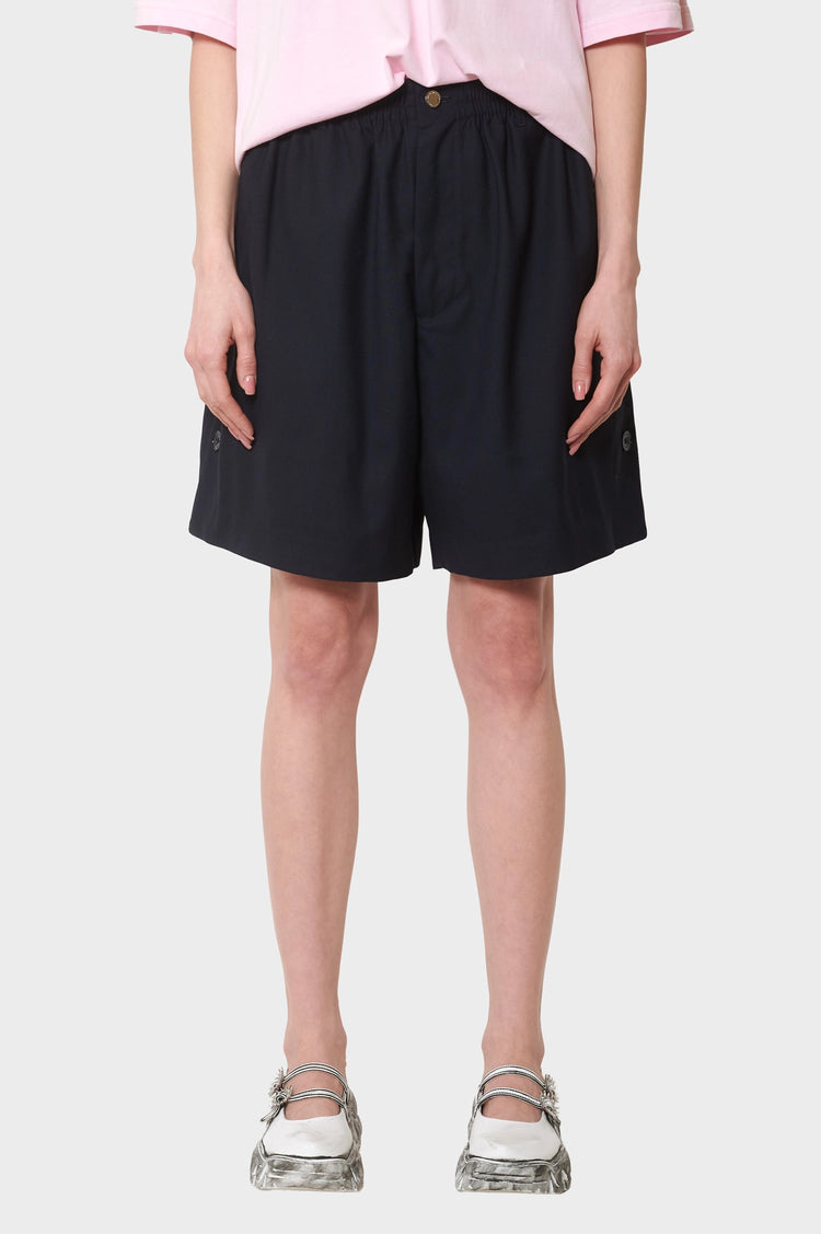 damskie#@Szorty WOOL TRACK SHORTS granatowe