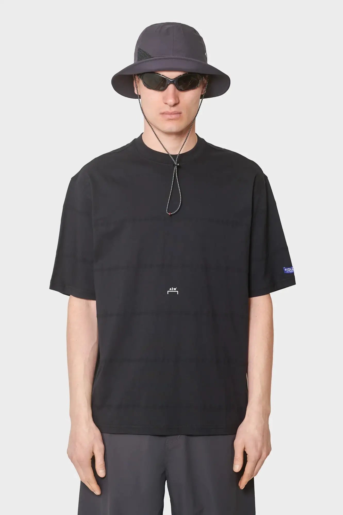 meskie#@Koszulka STRIPED T-SHIRT czarna