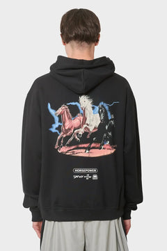 Bluza OVERSIZED HOODIE - HORSEPOWER czarna