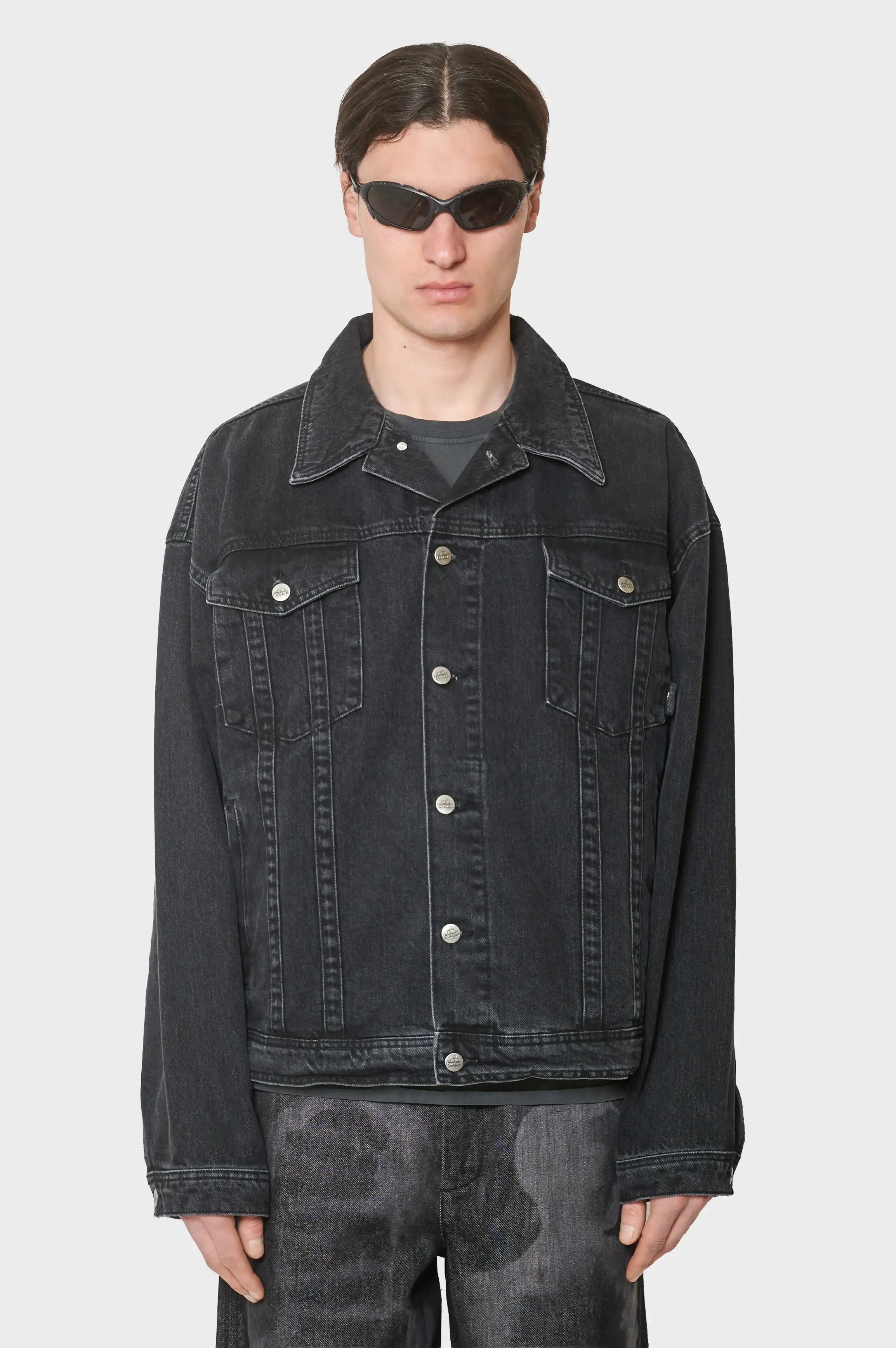meskie#@Kurtka OVERSIZED DENIM JACKET czarna