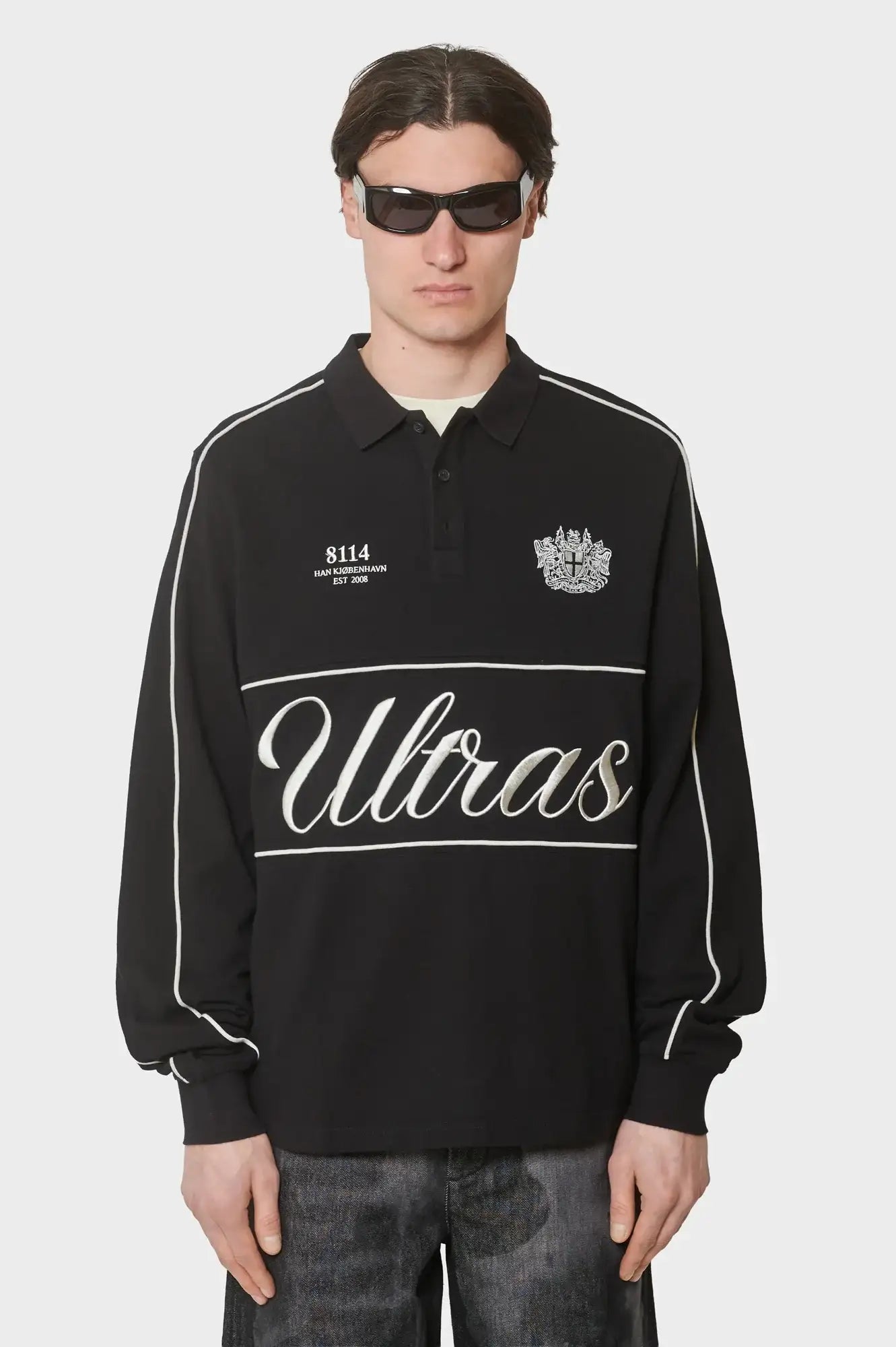 meskie#@Longsleeve LOGO LS POLO SHIRT czarny