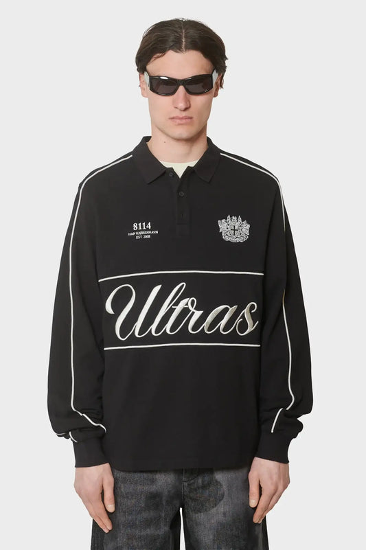 meskie#@Longsleeve LOGO LS POLO SHIRT czarny