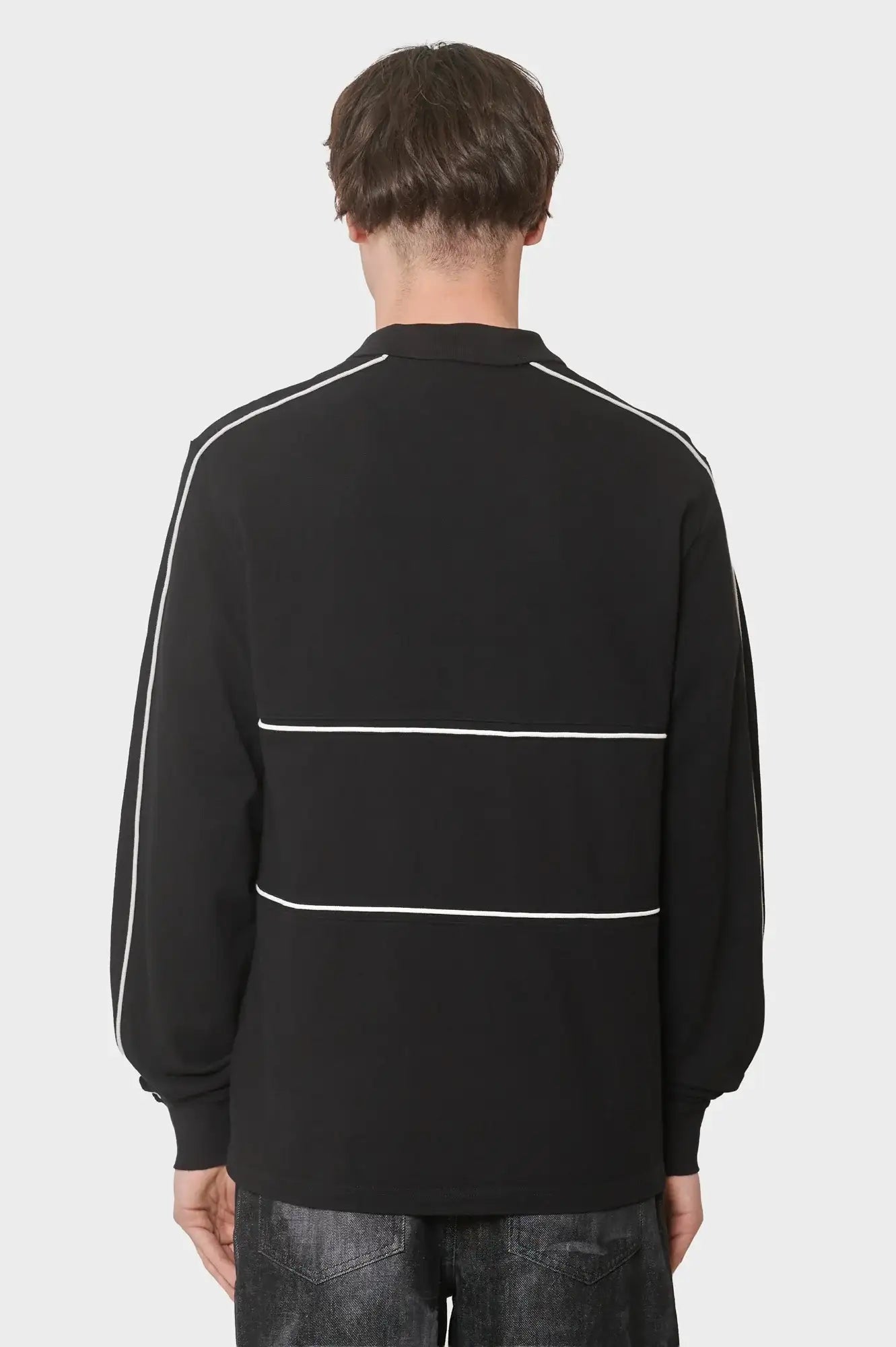 meskie#@Longsleeve LOGO LS POLO SHIRT czarny