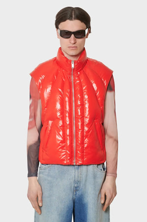 meskie#@Kamizelka RETRO PADDED VEST czerwona