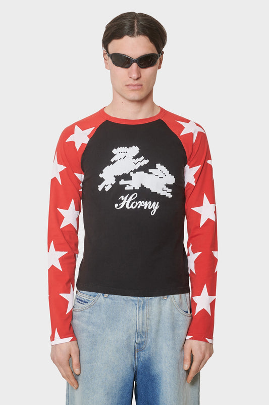 meskie#@Longsleeve Seeing Stars czerwono-czarny