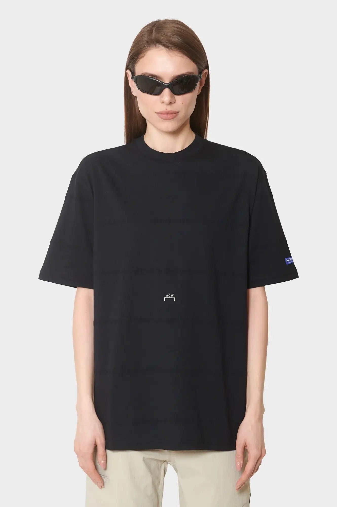 damskie#@Koszulka STRIPED T-SHIRT czarna