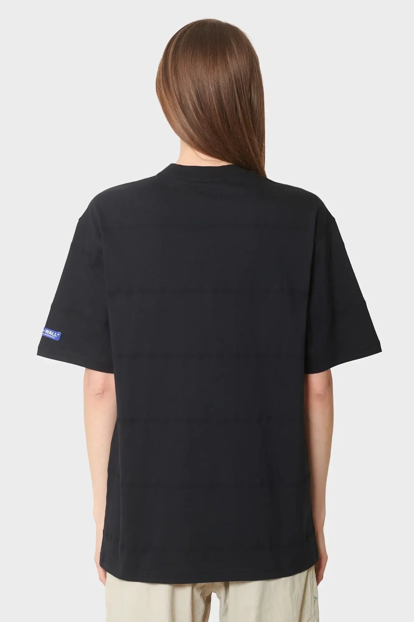 damskie#@Koszulka STRIPED T-SHIRT czarna