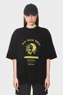 Koszulka SUN GLOW OVERSIZED TEE wyprawano-czarna
