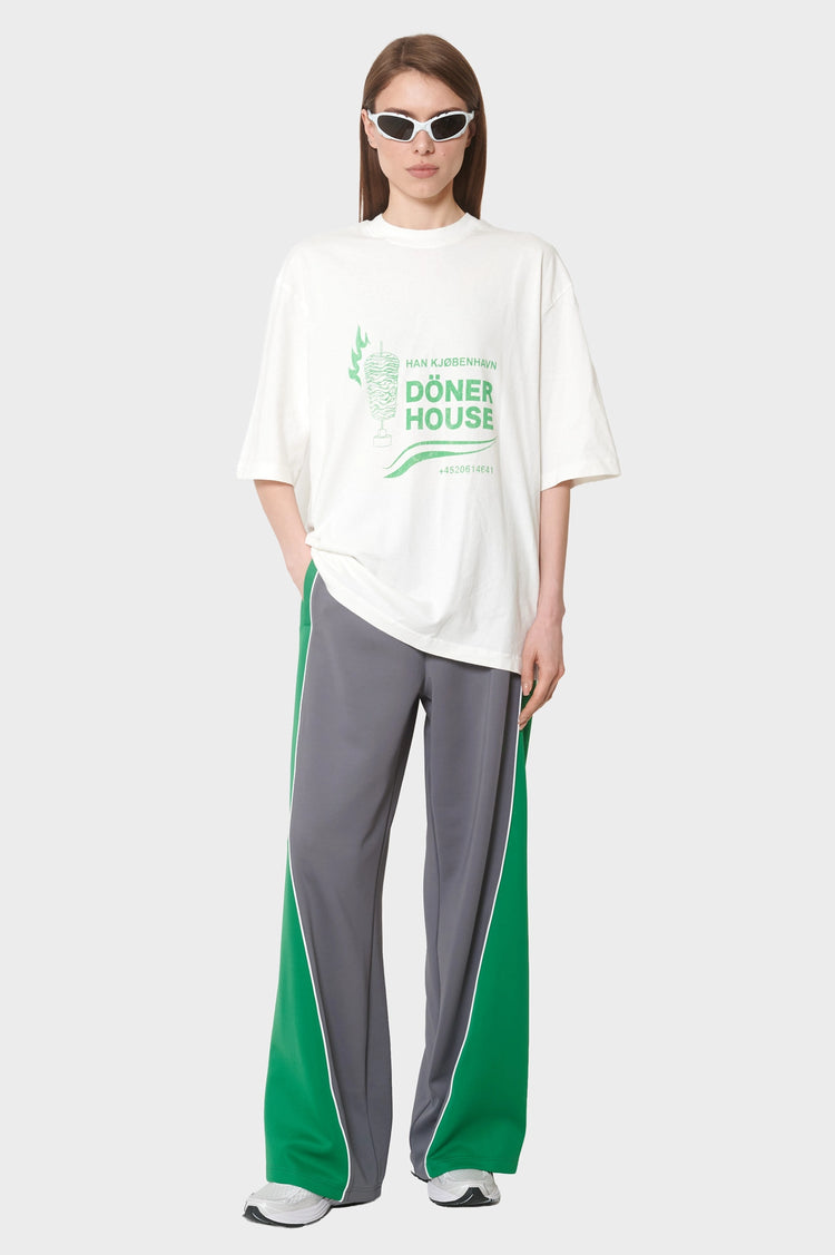 damskie#@Spodnie TRAINING TRACK TROUSERS szaro-zielone