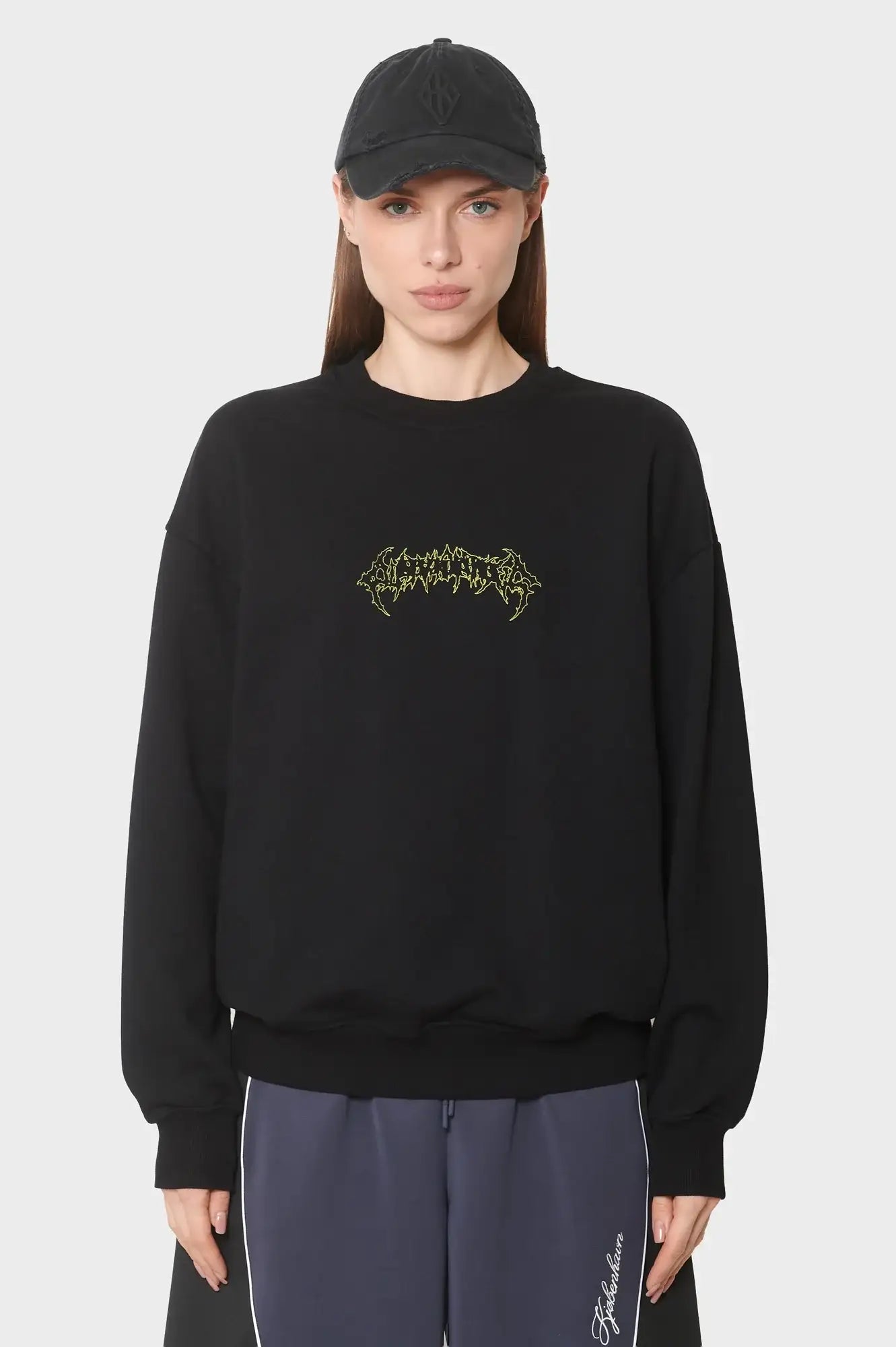 damskie#@Bluza LOVE CORP OVERSIZED CREWNECK czarna