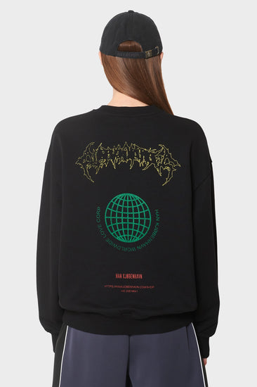 damskie#@Bluza LOVE CORP OVERSIZED CREWNECK czarna