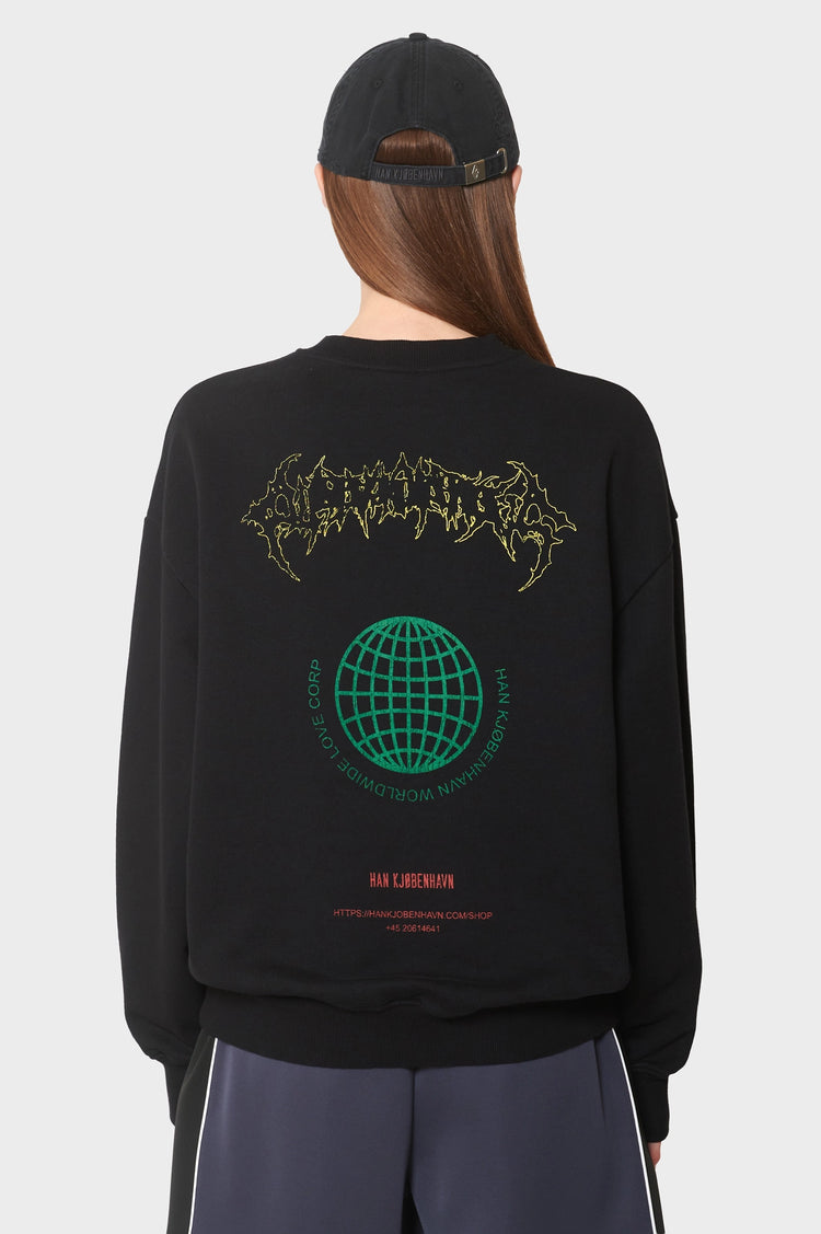 damskie#@Bluza LOVE CORP OVERSIZED CREWNECK czarna