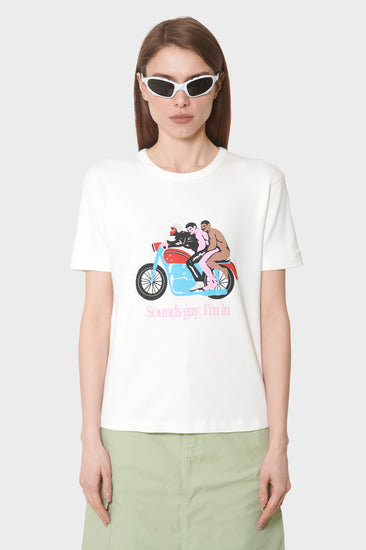 damskie#@Koszulka Sounds Gay, We're In kremowa