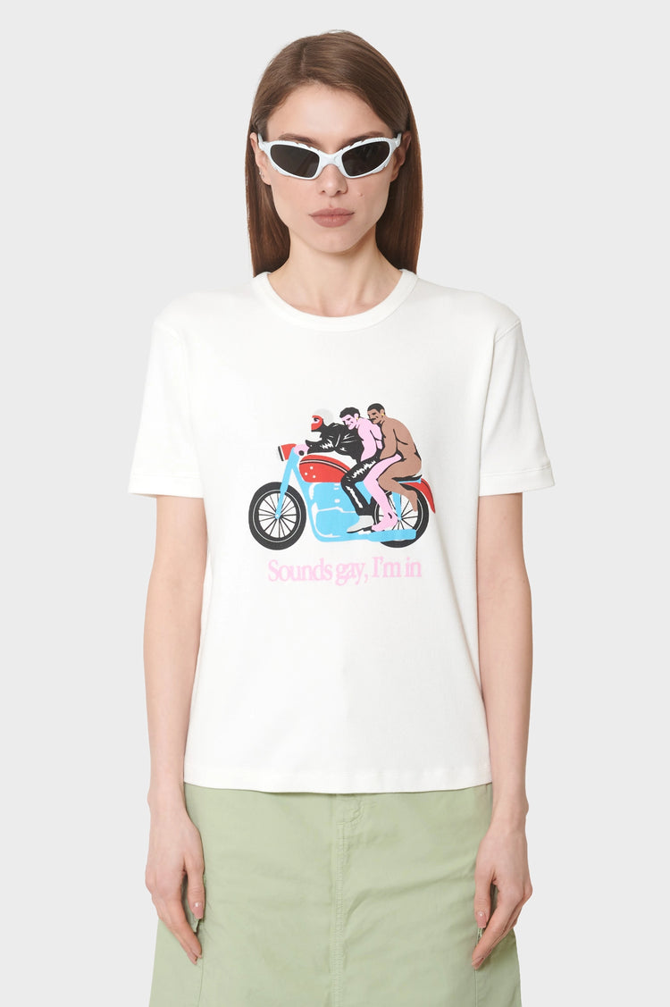 damskie#@Koszulka Sounds Gay, We're In kremowa