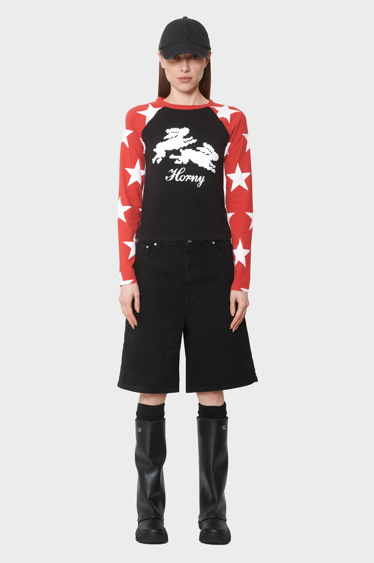 damskie#@Longsleeve Seeing Stars czerwono-czarny