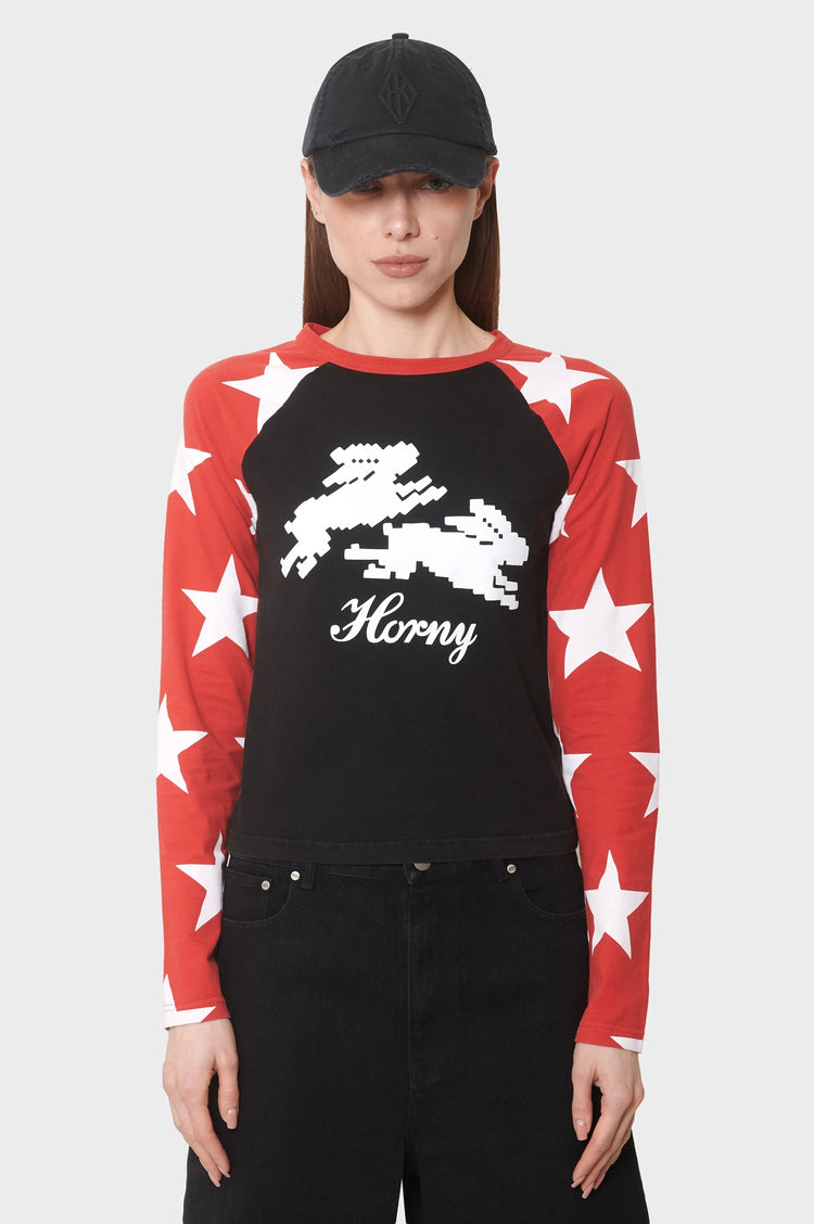 damskie#@Longsleeve Seeing Stars czerwono-czarny