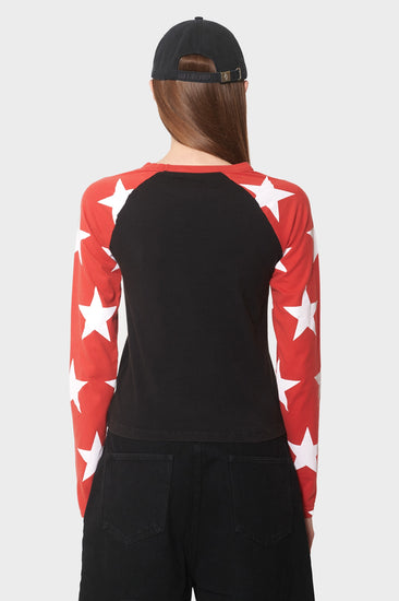 damskie#@Longsleeve Seeing Stars czerwono-czarny