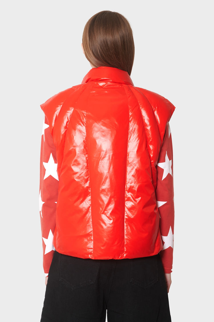 damskie#@Kamizelka RETRO PADDED VEST czerwona