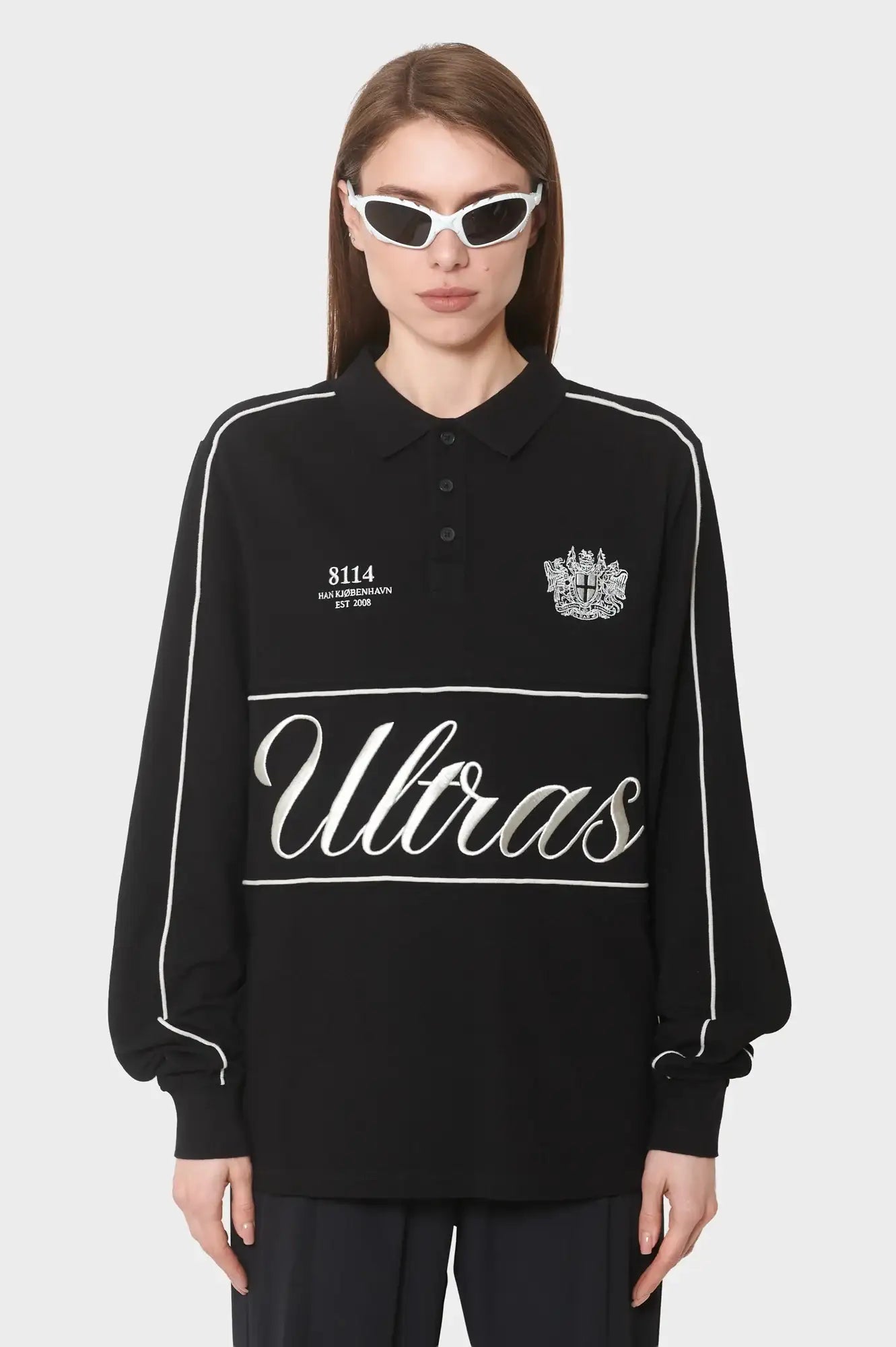 damskie#@Longsleeve LOGO LS POLO SHIRT czarny