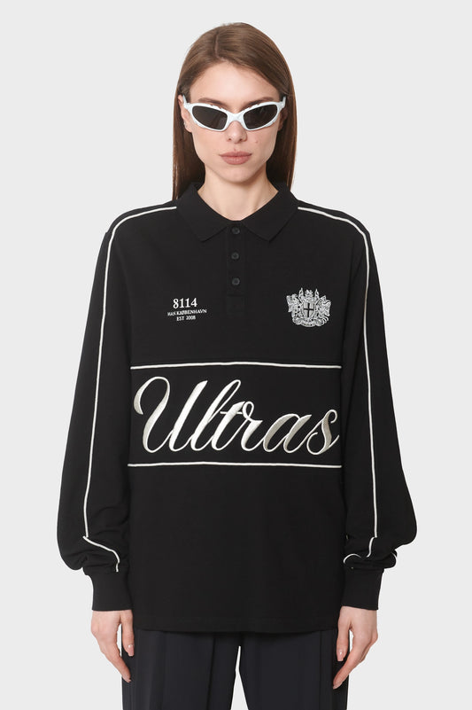 damskie#@Longsleeve LOGO LS POLO SHIRT czarny