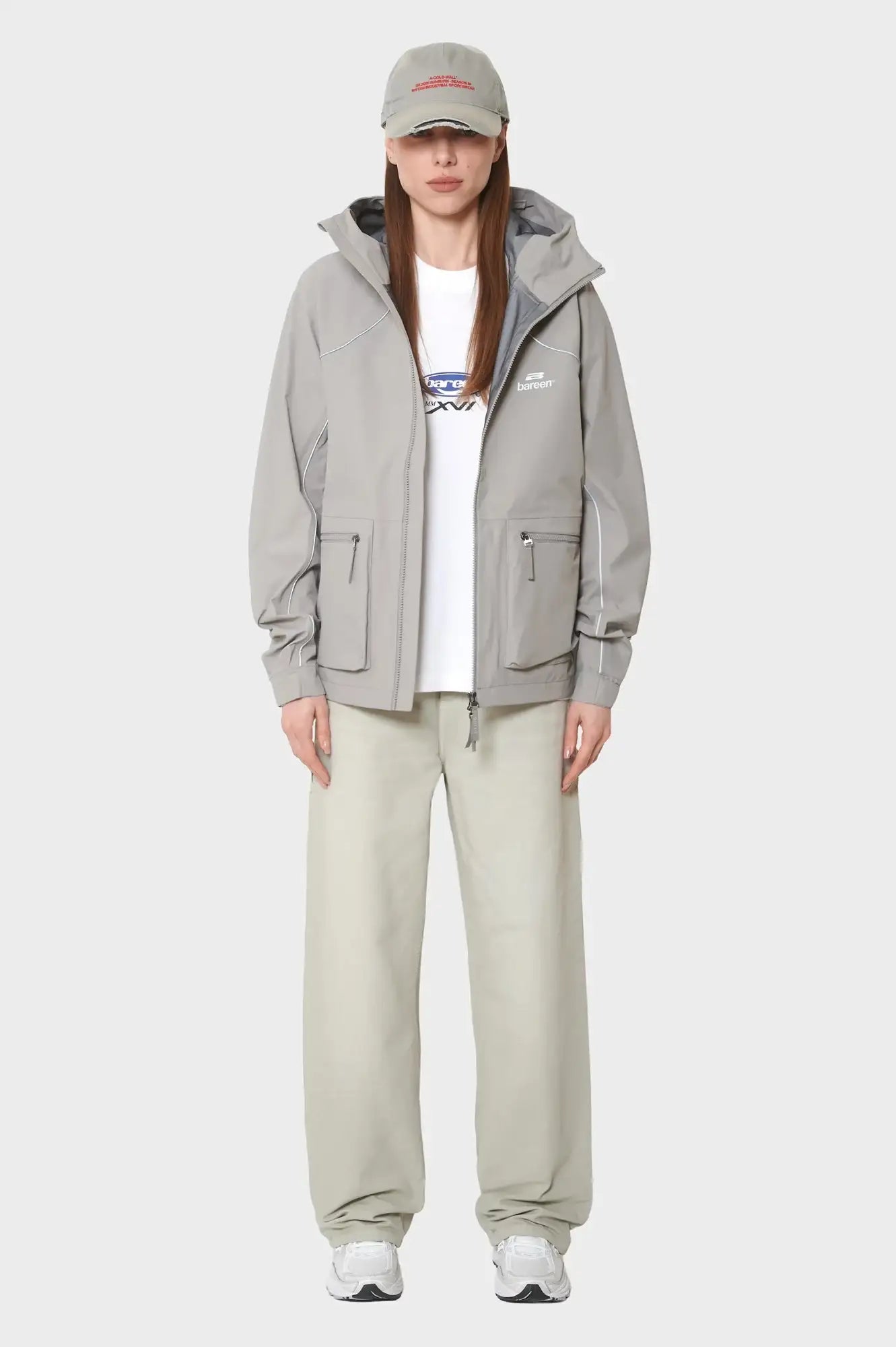damskie#@Kurtka RAIN JACKET szara