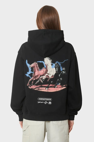 damskie#@Bluza OVERSIZED HOODIE - HORSEPOWER czarna